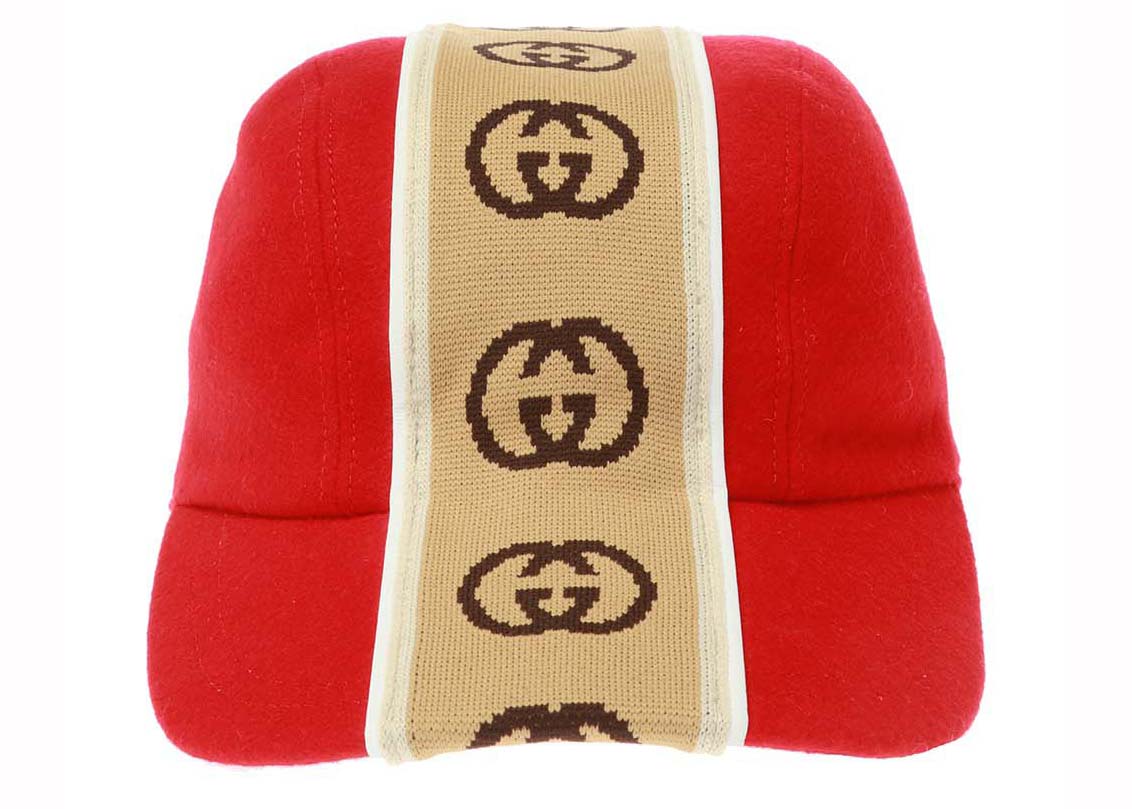 Шапка Gucci M Travis Baseball Hat Red/Beige Червено | 599067 4HI96 6479, 0
