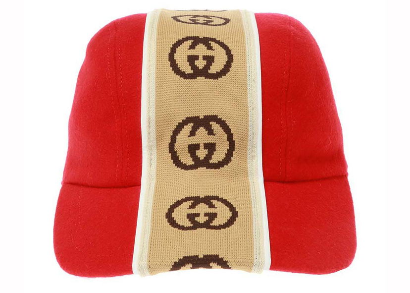 Шапка Gucci M Travis Baseball Hat Red/Beige Червено | 599067 4HI96 6479