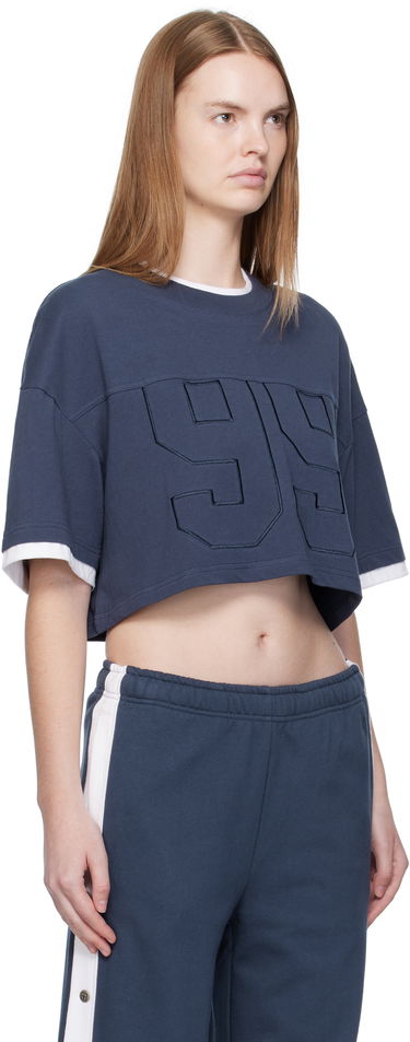 Съкратен топ Ksubi Ksubi '99' Boyfriend Cropped T-Shirt Тъмно синьо | WFA25TE001, 1