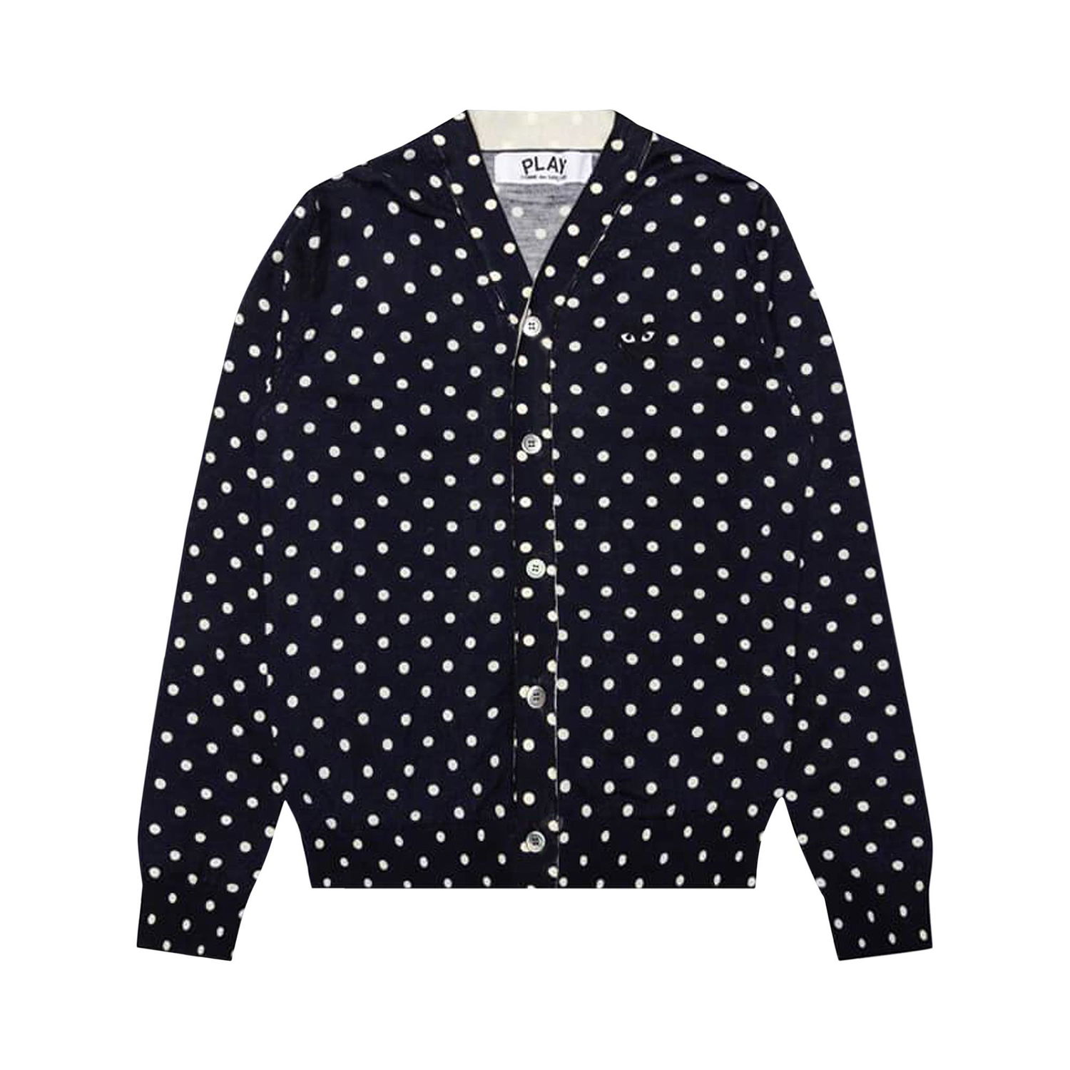 Пуловер Comme des Garçons PLAY Polka Dot Cardigan Black Heart Тъмно синьо | az n038 051 2, 1