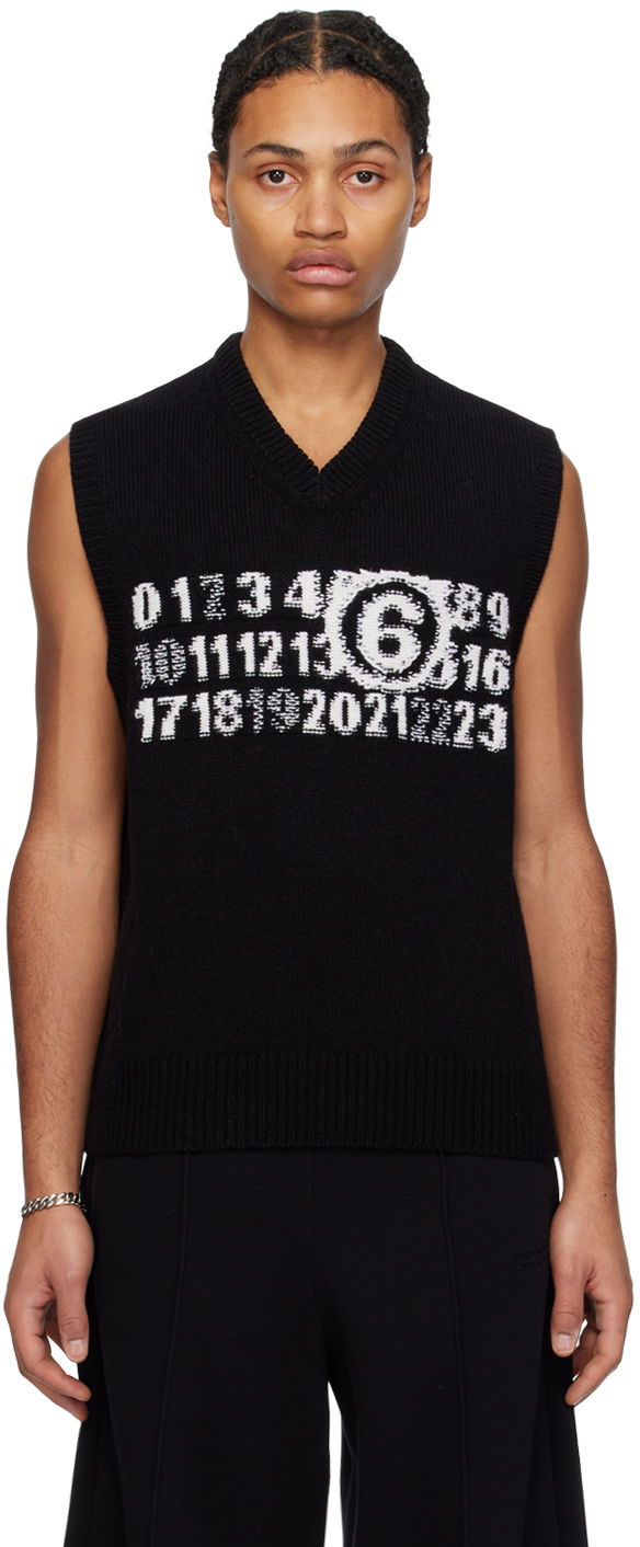 Пуловер Maison Margiela MM6 Jacquard Vest Черно | SH0FB0002 S18450, 0
