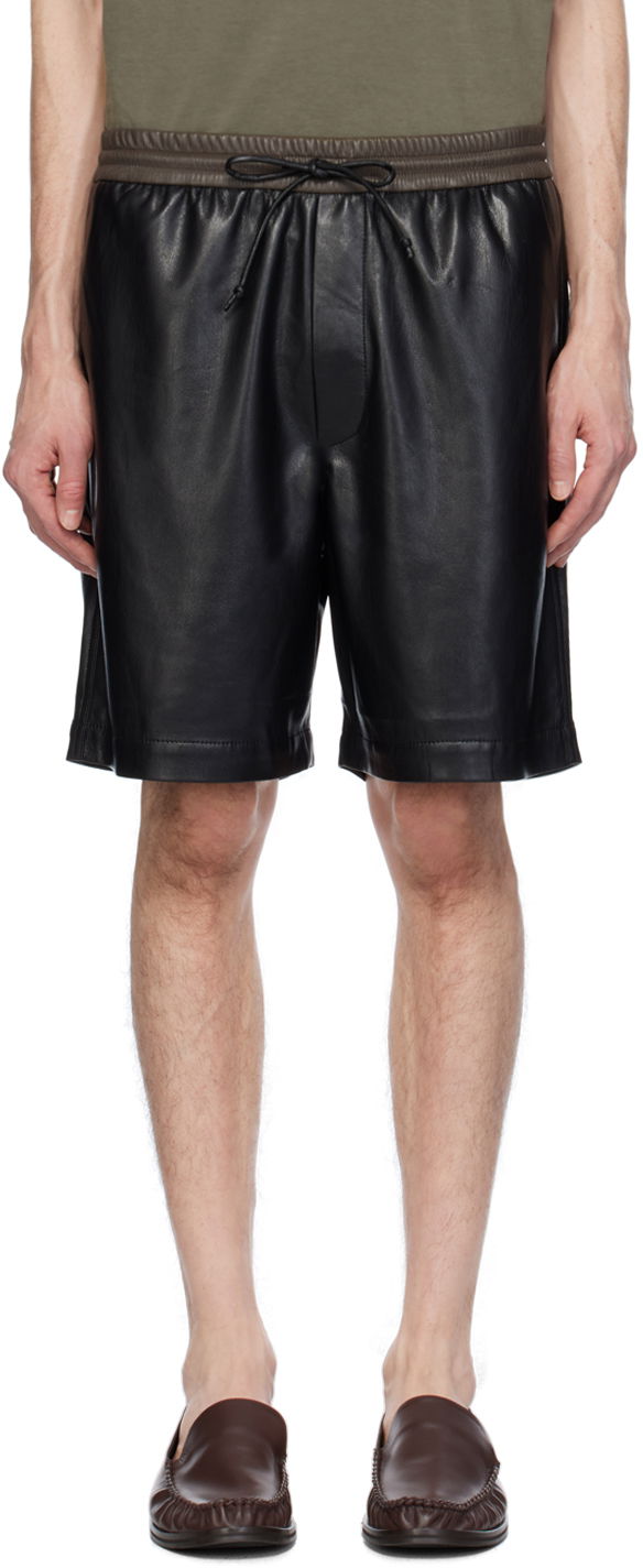 Къси панталони Nanushka Doxxi Vegan Leather Shorts Черно | NM24RSST00478