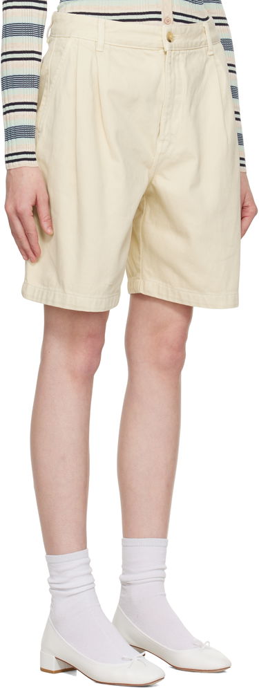 Къси панталони MAISON KITSUNÉ Maison Kitsuné Pleated Bermuda Denim Shorts Жълто | OW01114WD4012, 1
