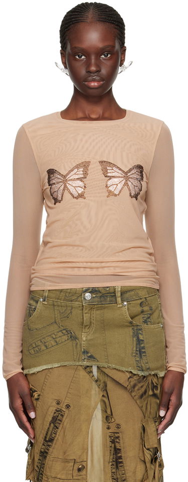 Потник Blumarine Graphic Long Sleeve T-Shirt Бежово | P422T056A, 0