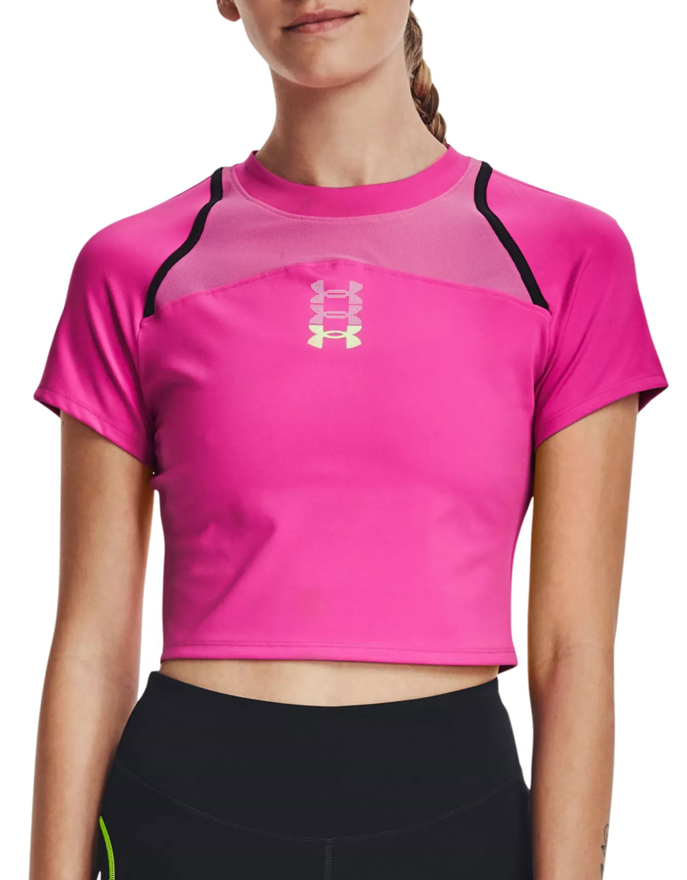Съкратен топ Under Armour Run Anywhere Crop Tee Розово | 1376816-652, 0