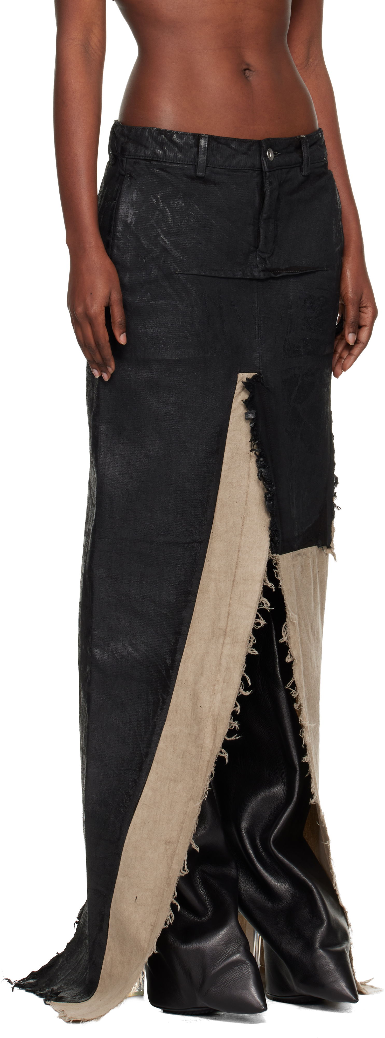 Пола Rick Owens Concordians Sliced Denim Maxi Skirt Многоцветен | RO02E4393 BMC921, 1