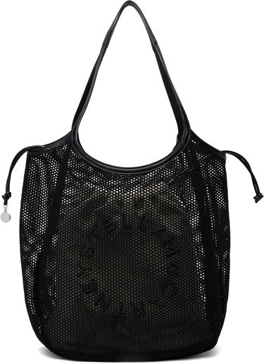 Голяма пазарска чанта Stella McCartney Stella McCartney Logo Mesh Tote Черно | 7B0170WP0595, 0
