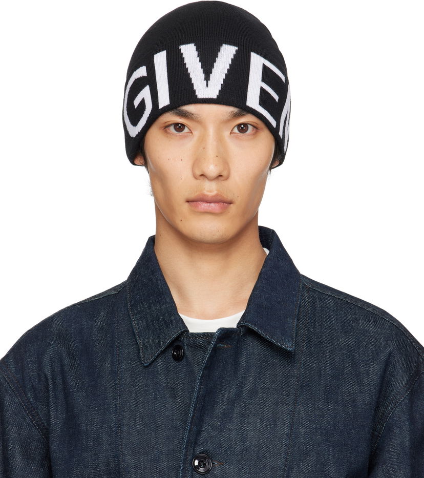 Шапка Givenchy Givenchy Jacquard Beanie Черно | 710003973001-U7925