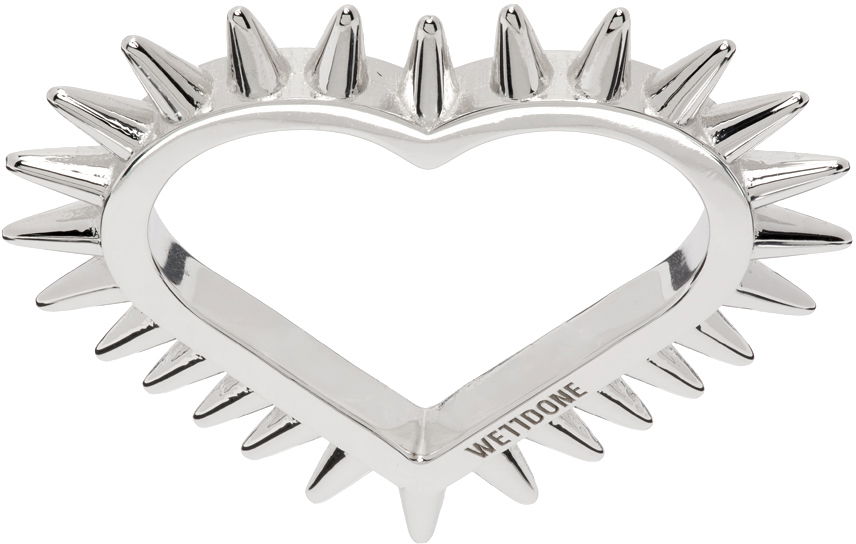 Пръстен We11done We11done Small Spike Heart Ring Металик | WD-AJ1-23-502-U-SV, 0