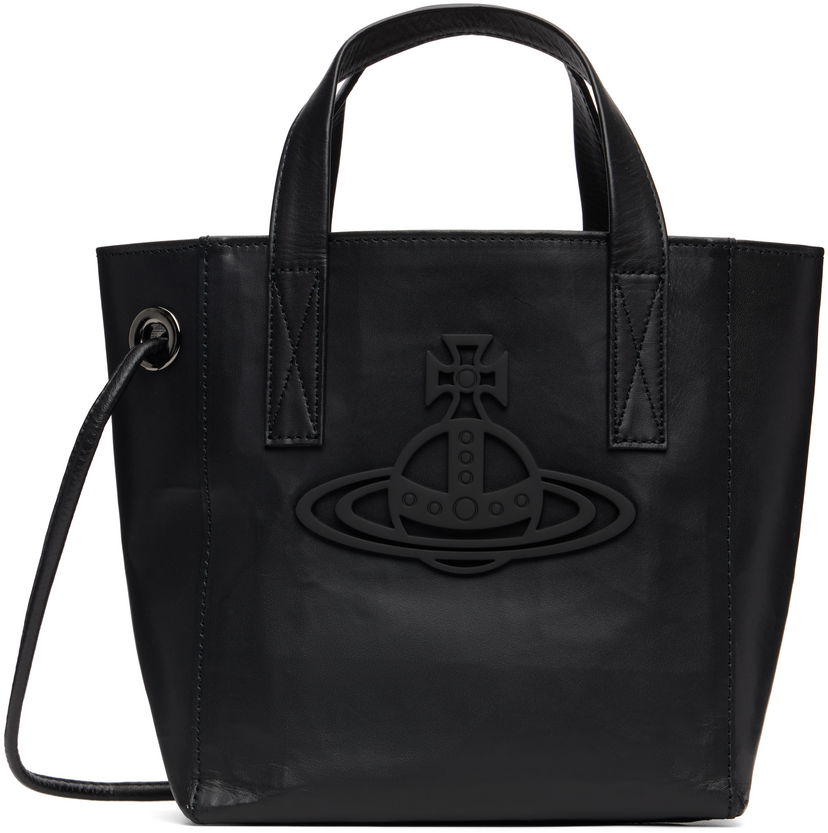 Голяма пазарска чанта Vivienne Westwood Vivienne Westwood Sarah Small Leather Tote Черно | 4D030006U-L00AN-