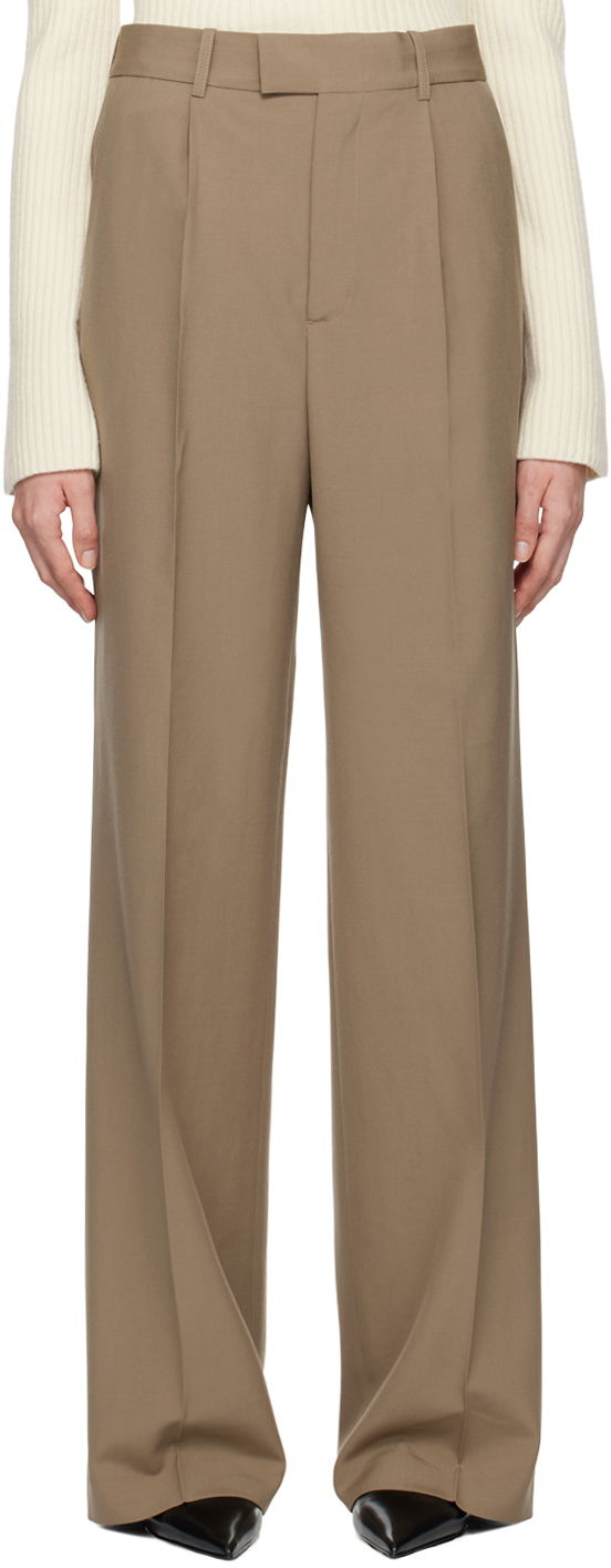 Панталони Róhe Relaxed Single Pleated Trousers Кафяво | 413-30-158