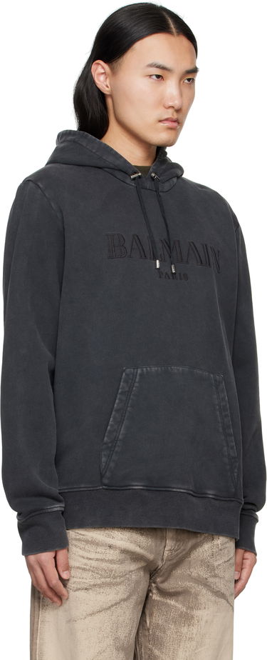 Суитчър Balmain Balmain Vintage Embroidered Hoodie Синьо | EH1JT047BC72, 4