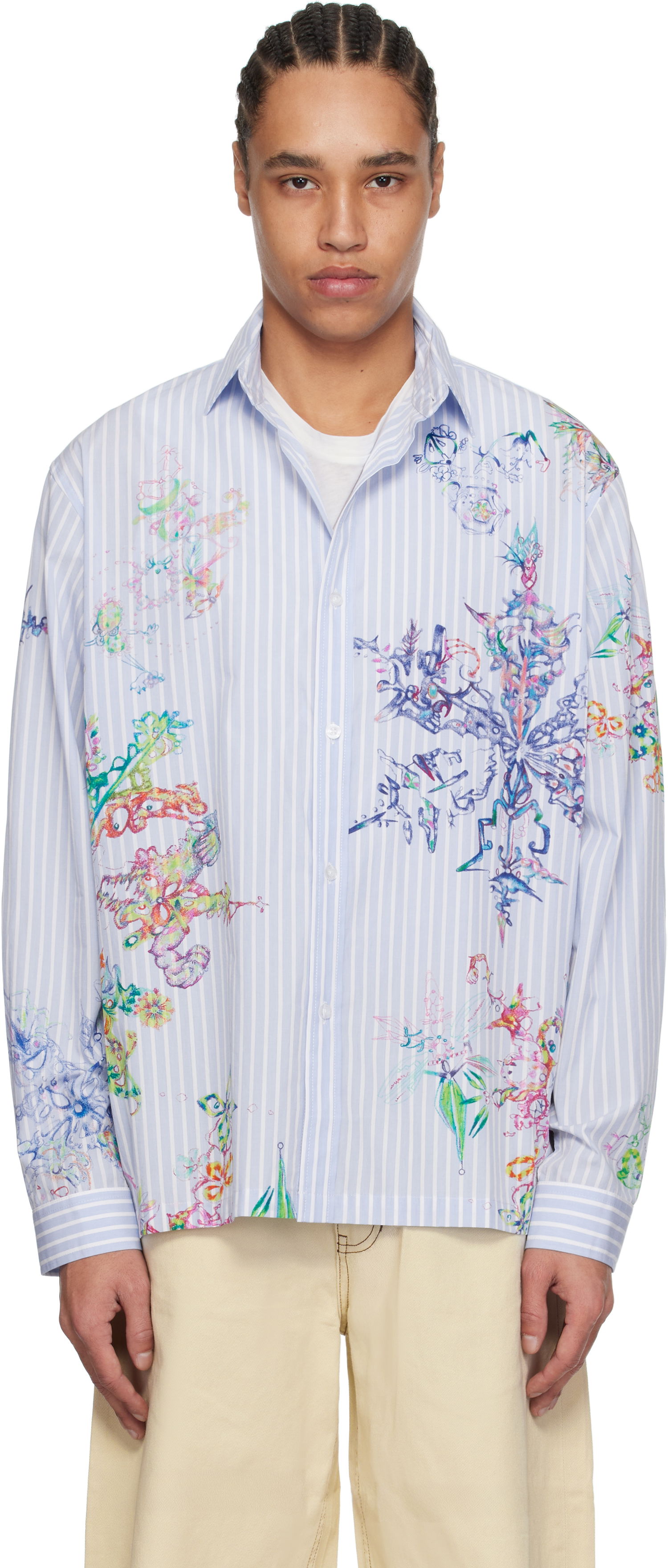 Риза Perks And Mini Perks and Mini Fractal Stripe Shirt Синьо | 3834, 0