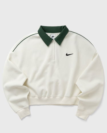 Суитчър Nike Collared Quarter-Zip Cropped Sweatshirt Бяло | IO8837-133, 0