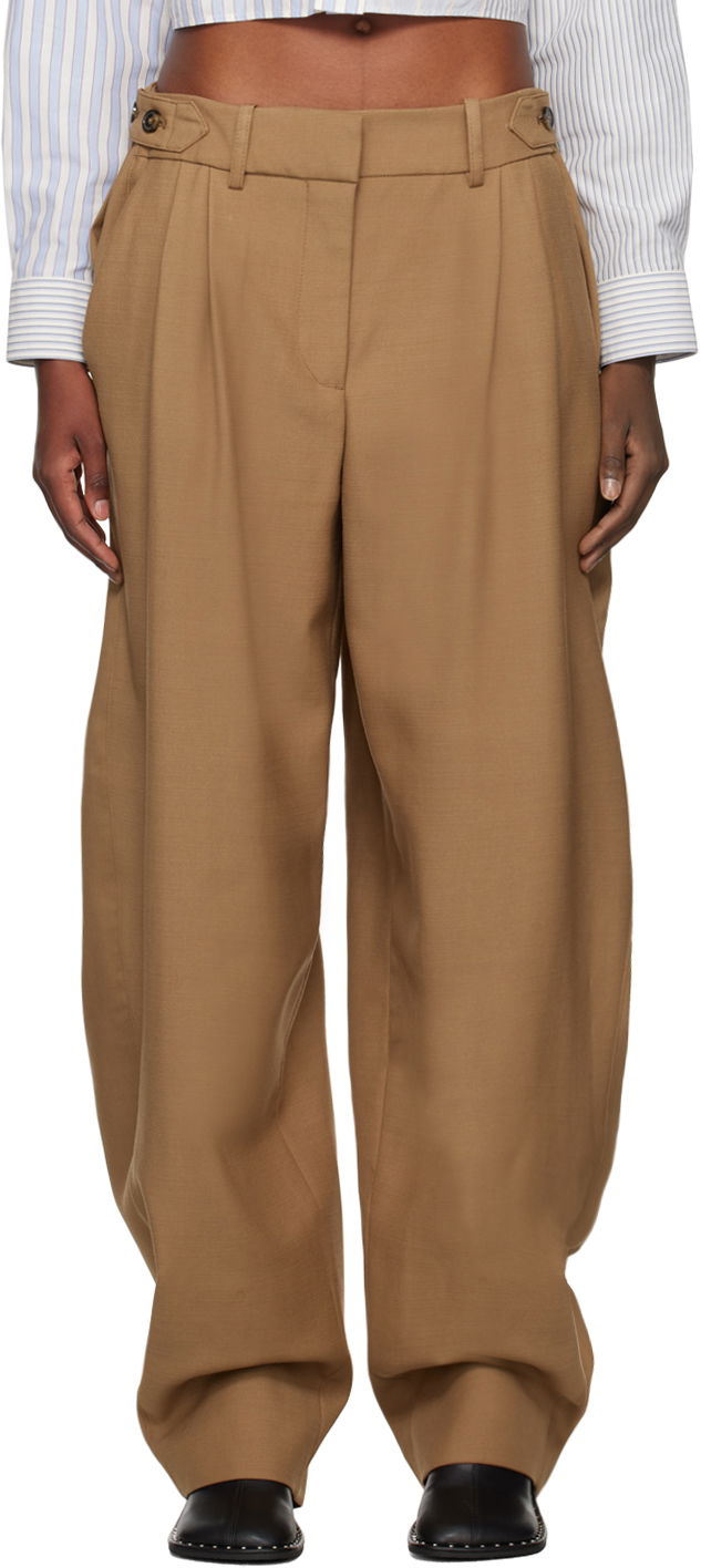 Панталони Stella McCartney Stella McCartney Wide Leg Trousers Кафяво | 6401383CU750, 0