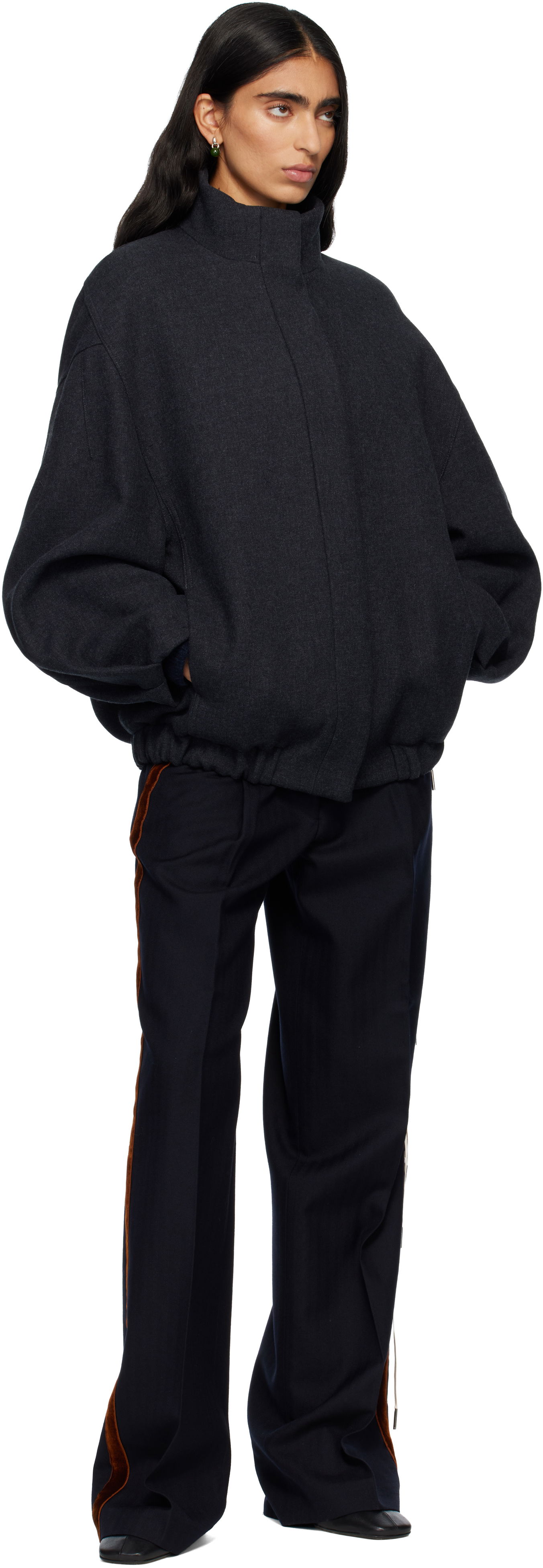 Cotton Oversized Stand-Collar Jacket, 3