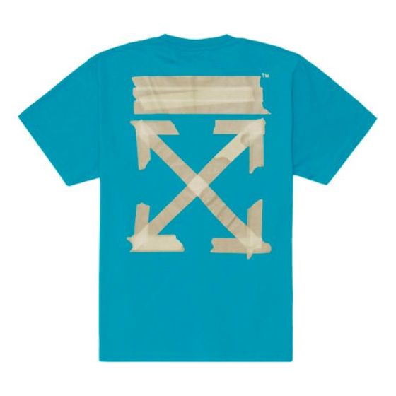 Тениска Off-White Diagonal Arrows Tape Short Sleeve T-Shirt Синьо | OMAA038R201850023948