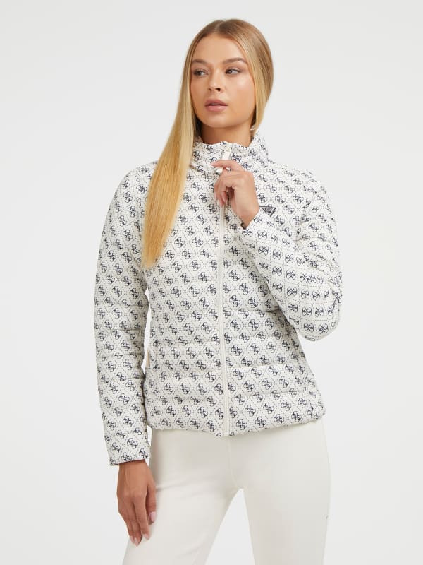 Яке GUESS All Over 4G Logo Puffer Бяло | V3BL03WF3X0, 0