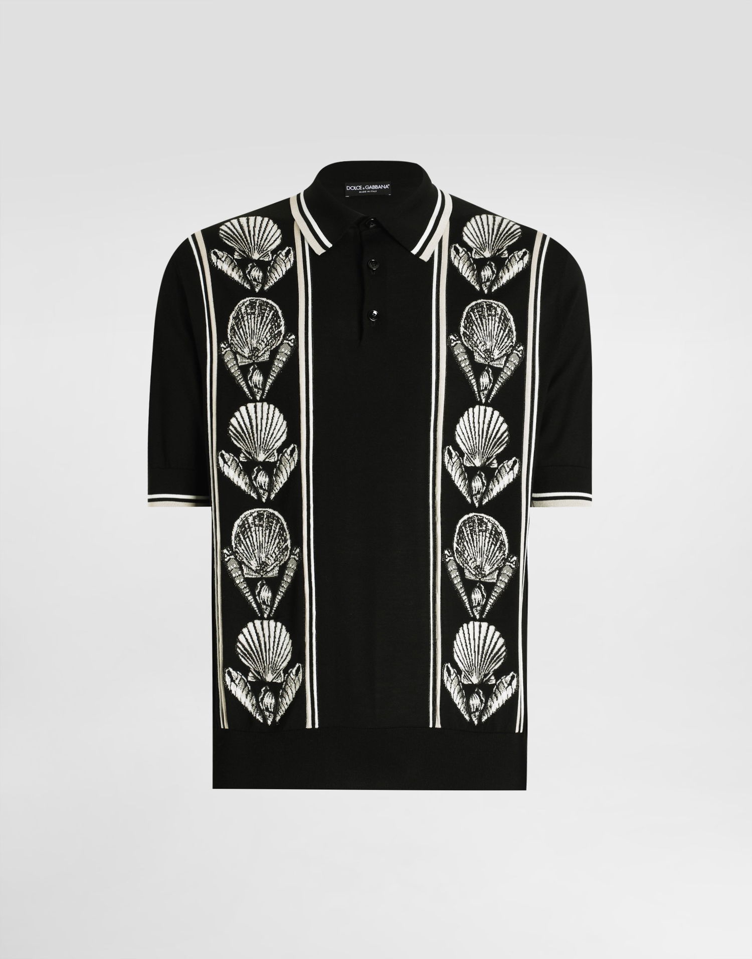Поло тениска Dolce & Gabbana Dolce & Gabbana Knitted Shell Polo Shirt Черно | GXZ02TJBSLSHN5PI, 0