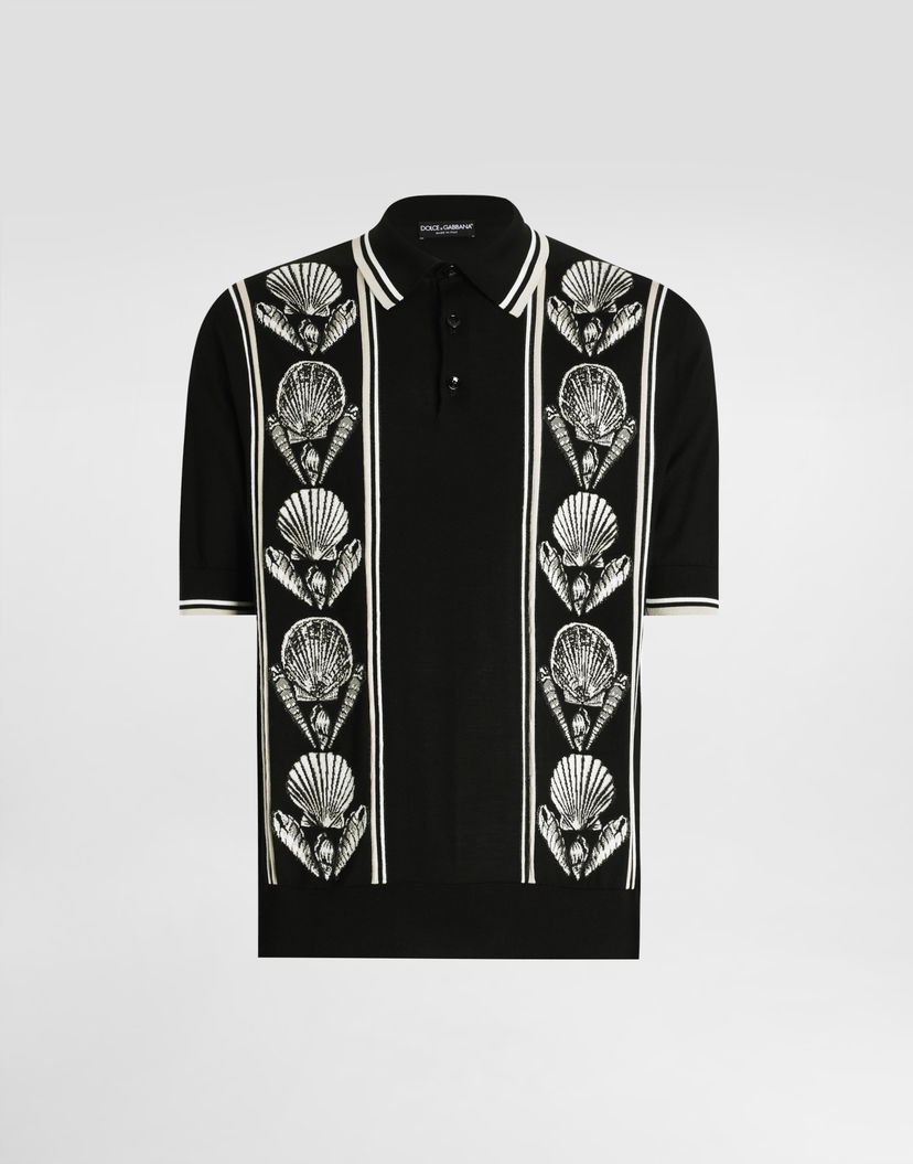 Поло тениска Dolce & Gabbana Dolce & Gabbana Knitted Shell Polo Shirt Черно | GXZ02TJBSLSHN5PI