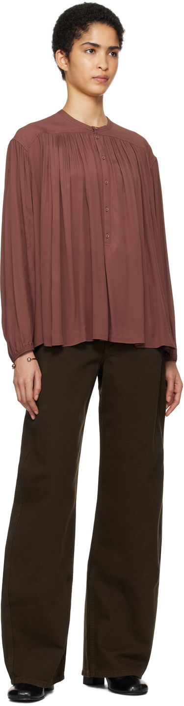 Риза LEMAIRE Lemaire Gathered Long Sleeve Blouse Кафяво | TO1238 LF832, 3