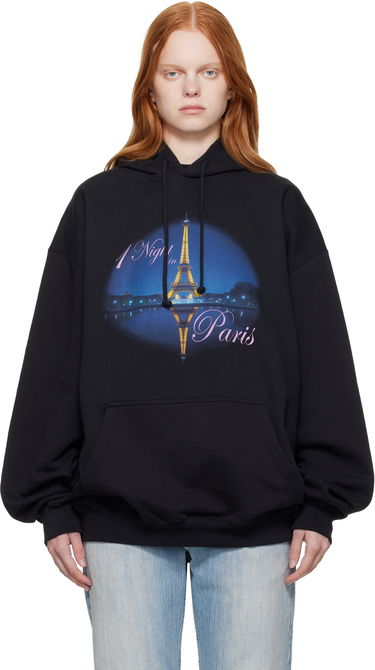 Суитчър VETEMENTS VETEMENTS 'Night In Paris' Oversized Hoodie Черно | UH76HD410B, 0