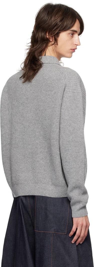 Пуловер sage NATION Sage Nation Ribbed Polo Сиво | S098 POLO, 2
