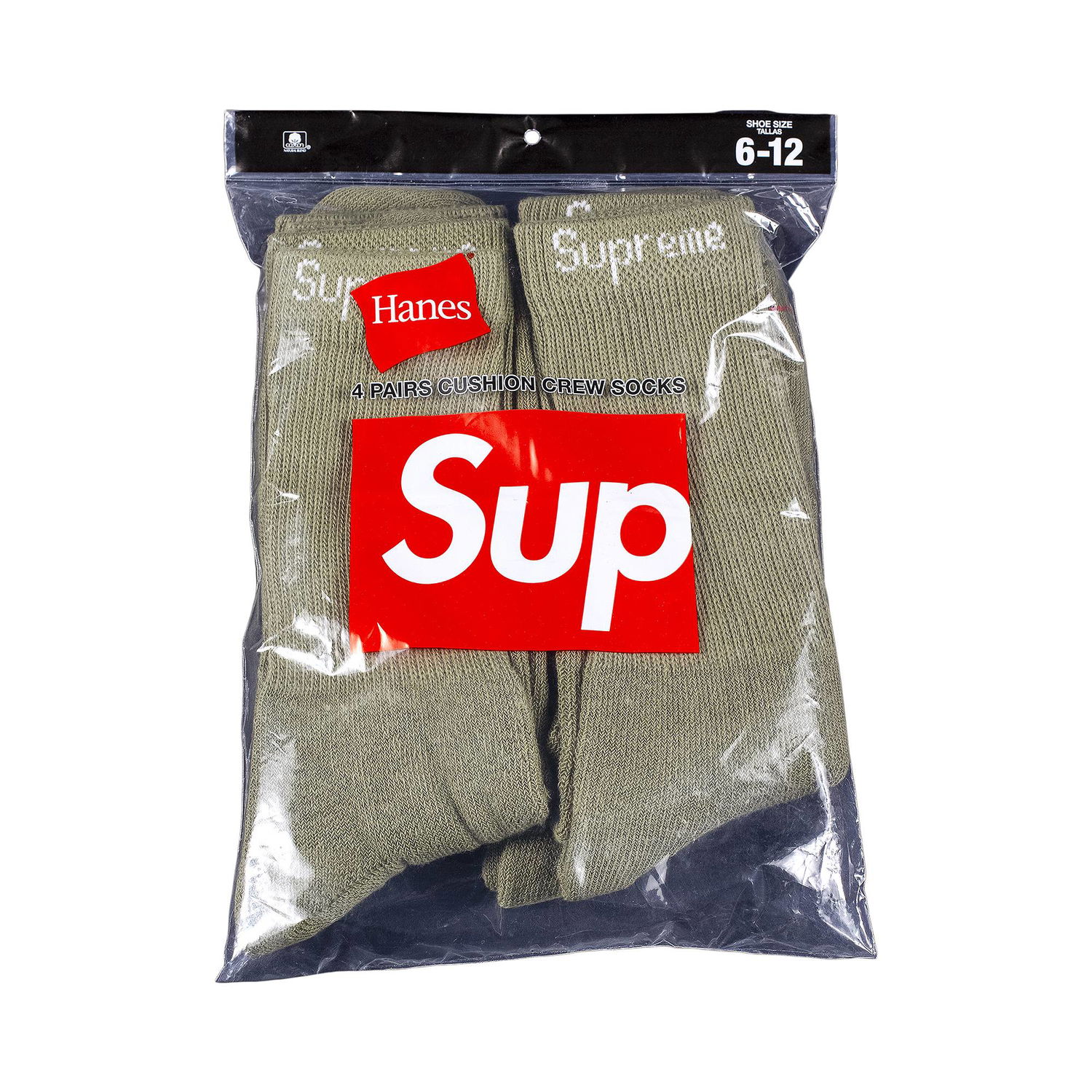 Чорапи Supreme Hanes x Crew Socks 4-Pack Зелено | SS22A27 OLIVE, 1