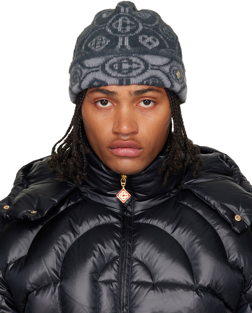 Шапка Casablanca Casablanca Fluffy Monogram Beanie Сиво | A-AW25-HAT-096-01