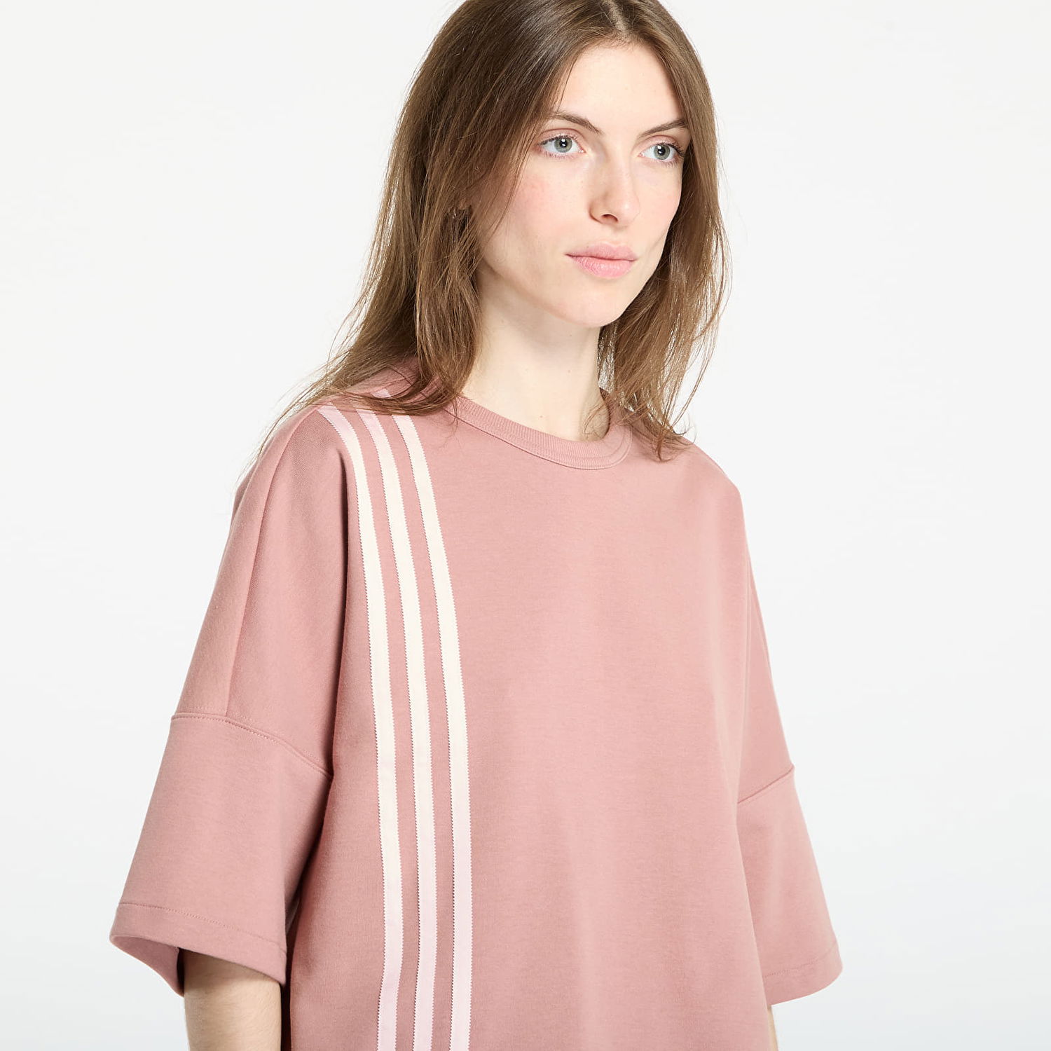 Тениска adidas Performance Off Placed 3-Stripes Cropped T-Shirt Розово | JW3613, 1