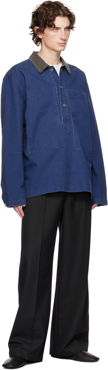 Поло тениска JW Anderson Denim Polo with Patch Pockets and Corduroy Collar Синьо | DS0014-PG1835, 3