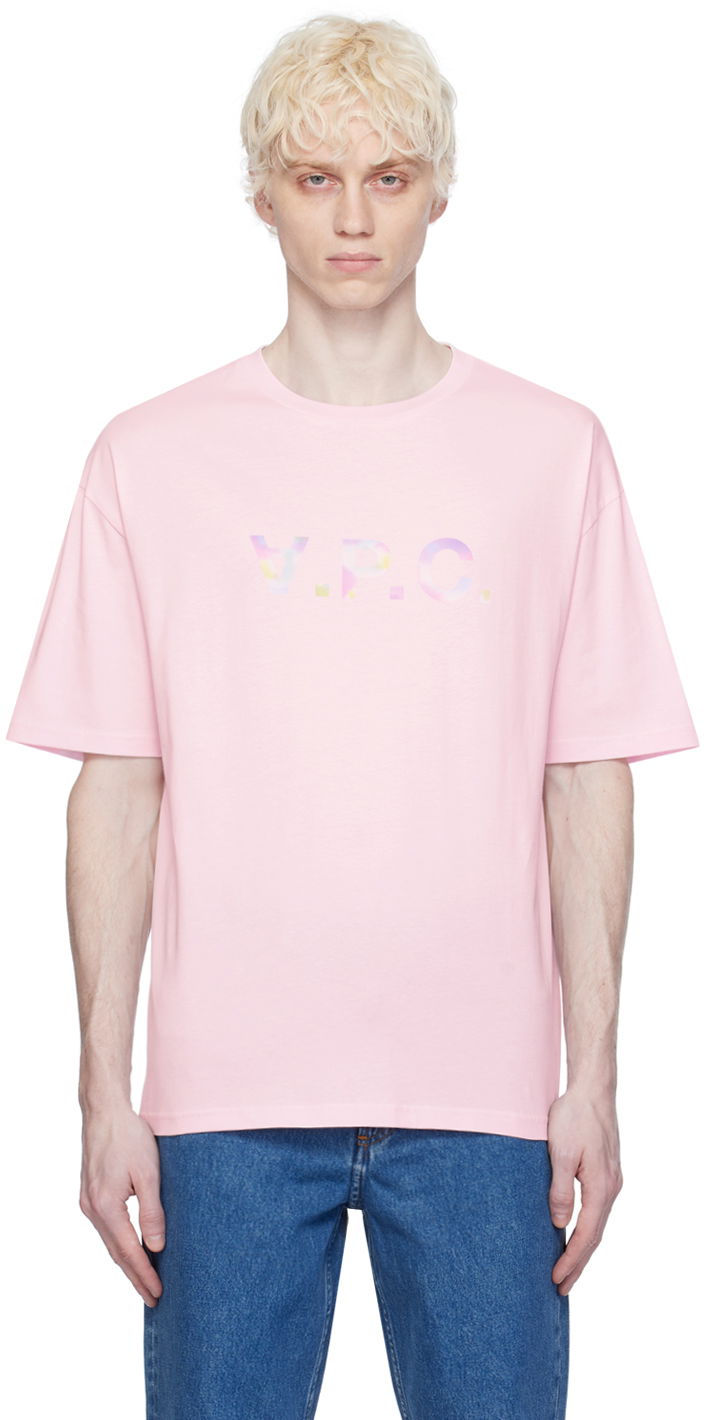 Тениска A.P.C. River Print T-Shirt Розово | COFDW-H26378, 0