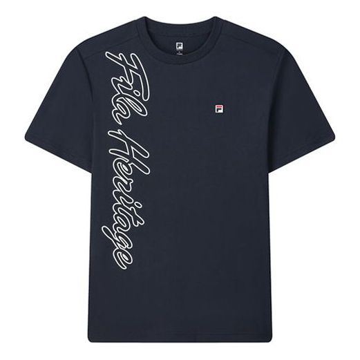 Тениска FILA Heritage Script Graphic Tee Тъмно синьо | A51M123104F-NV