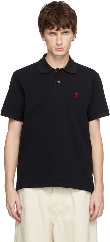Поло тениска AMI Cotton Ami de Coeur Polo Черно | BFSBFUPL001.760, 0