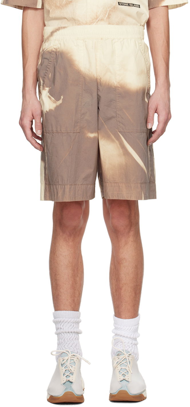Къси панталони Stone Island Brown & Off-White Graphic Shorts Бежово | 8015L0695, 0