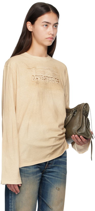 Тениска Acne Studios Acne Studios Long Sleeve Logo T-Shirt Бежово | CL0361-, 1
