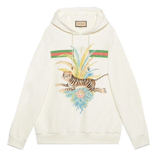 Суитчър Gucci Gucci Tiger Sweatshirt Бяло | 623244-XJD3Z-9242