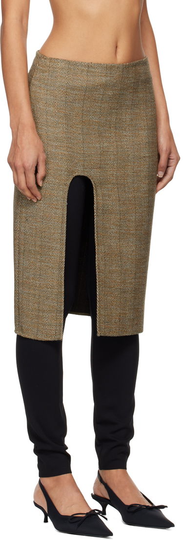 Пола Stella McCartney Stella McCartney Side-Slit Midi Skirt Кафяво | 6301203EJ701, 1