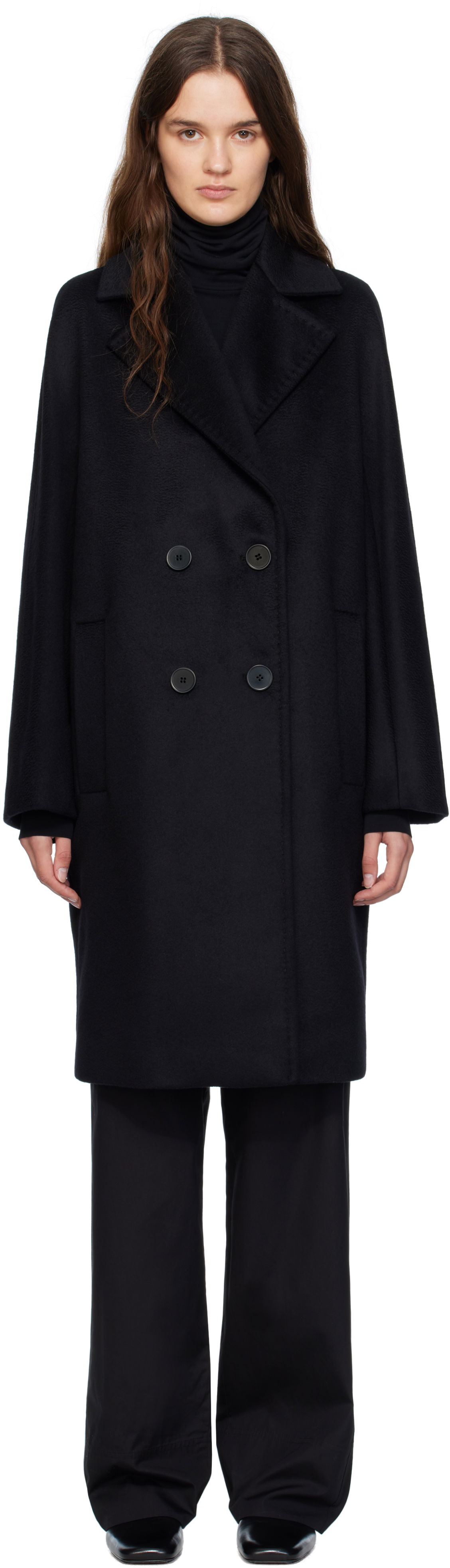 Палта Max Mara Max Mara Agenda Double-Breasted Coat Черно | 2526016081600, 0