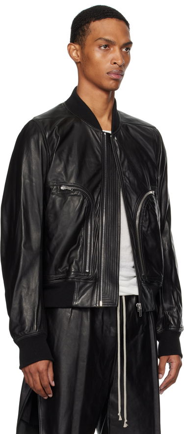 Яке бомбър Rick Owens Rick Owens Bauhaus Flight Leather Bomber Jacket Черно | RU02E1749 LBY, 1