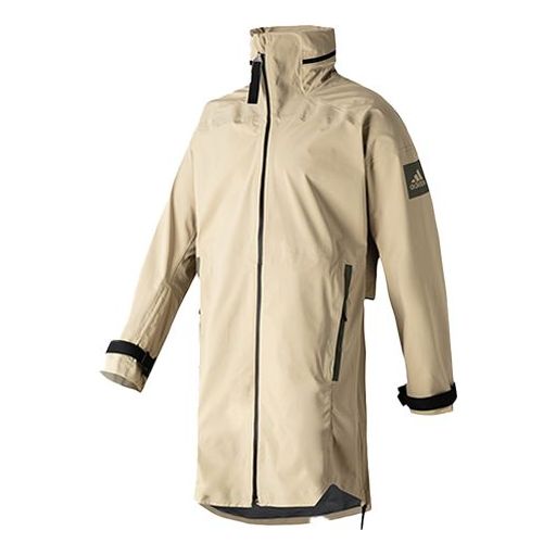 Дъждобран adidas Originals Windproof Waterproof Mid-Length Hooded Windbreaker Бежово | FT8909, 0
