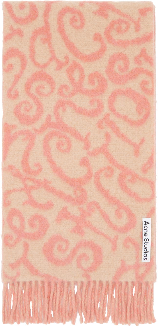 Шал Acne Studios Monogram Jacquard Scarf Розово | CA0279-, 0