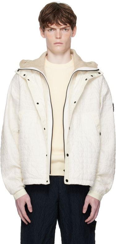 Яке Stone Island Stone Island Quilted Crinkled Reps Hooded Jacket Бяло | K2S15 4100023 S0186, 0