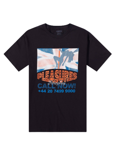 Тениска Pleasures Call Now T-Shirt Black Черно | P23SU052-BLK