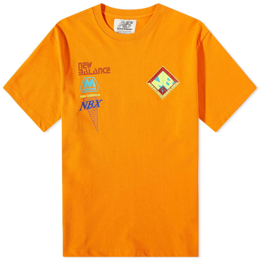 Тениска New Balance Salehe Bembury Logo Mania T-Shirt Оранжево
 | MT11563-VRO