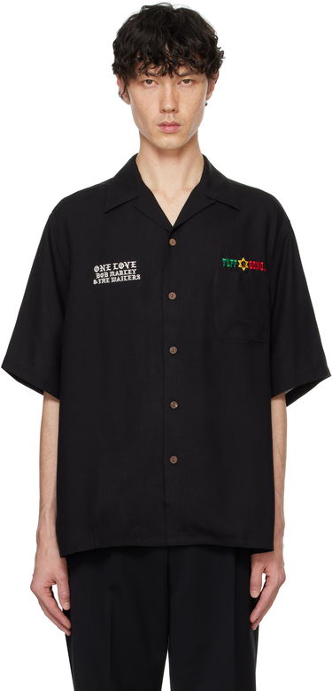 Риза WACKO MARIA WACKO MARIA Bob Marley One Love Short Sleeve Button-Up Shirt Черно | BOBMARLEY-WM-HI10, 0