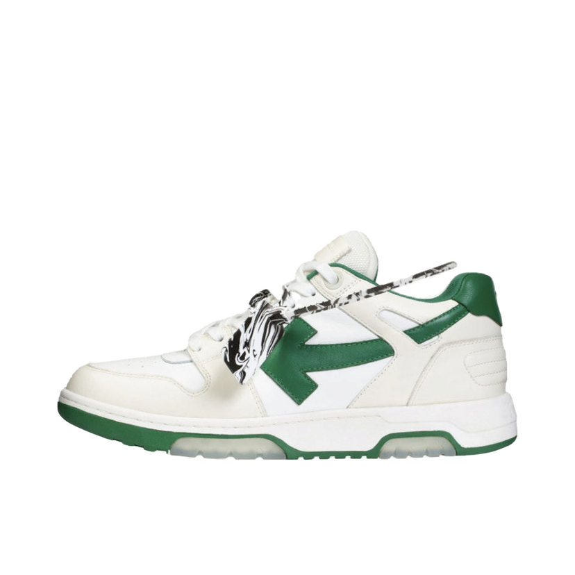 Кецове и обувки Off-White Out Of Office "OOO" Low Tops White Green 2021 Бяло | OMIA189R21LEA0010155 / OMIA189F21LEA0010455