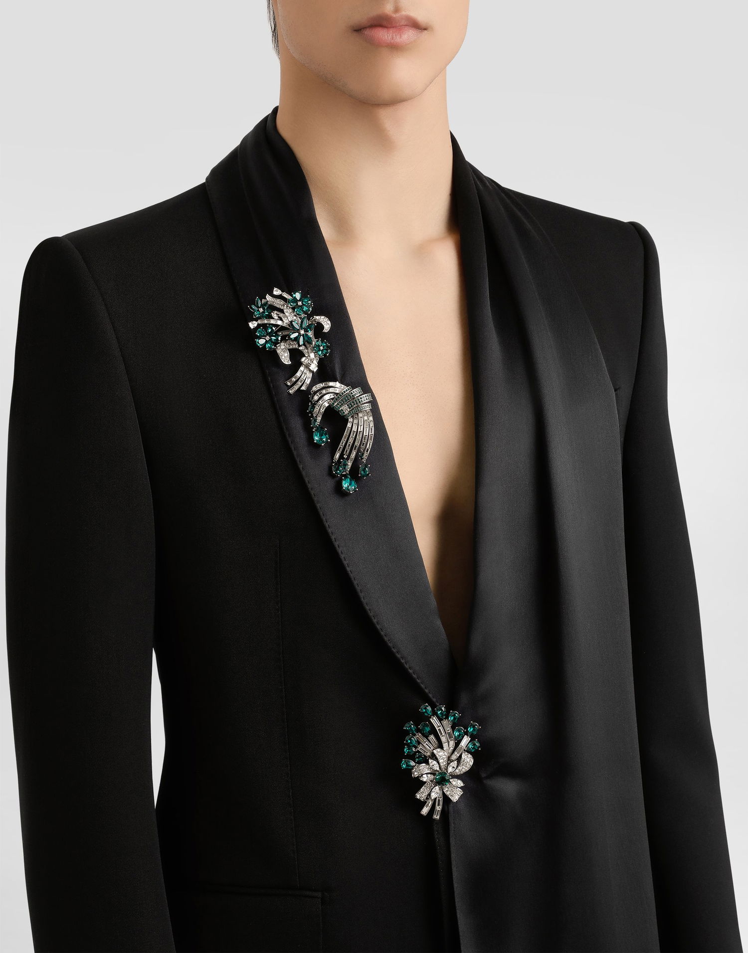 Значка Dolce & Gabbana Dolce & Gabbana Floral Rhinestone Brooch Металик | WPR7S5W1111V0239, 1
