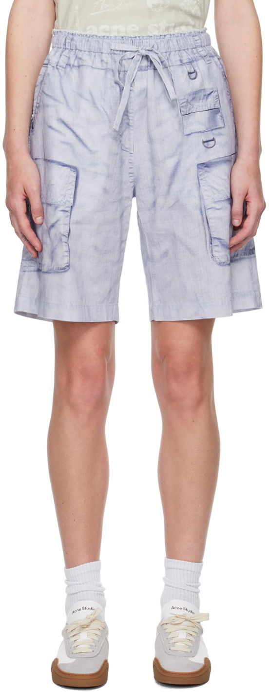 Къси панталони Acne Studios Trompe L'œil Relaxed Fit Cargo Shorts Синьо | AE0075-