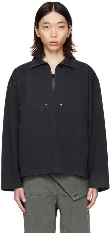 Риза Dion Lee Rivet Detail Long Sleeve Shirt Черно | C5039PS24, 0